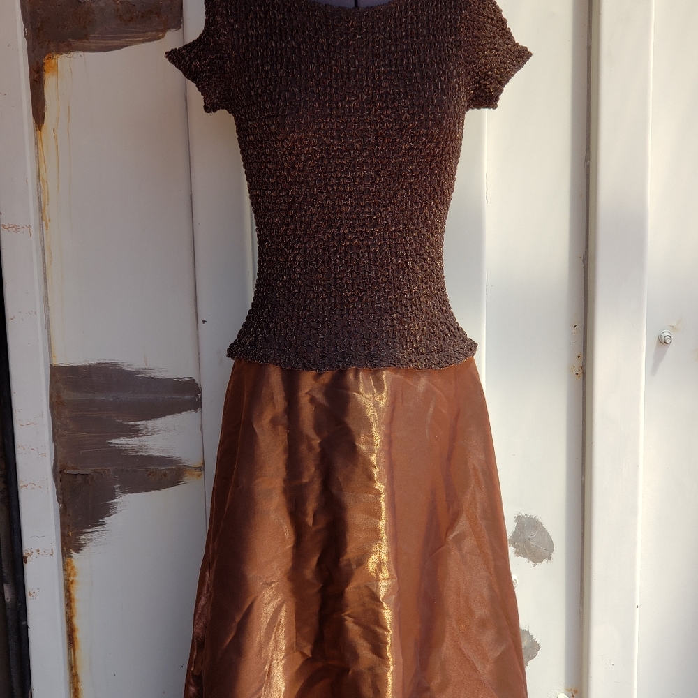 Bronze casual evening dress.